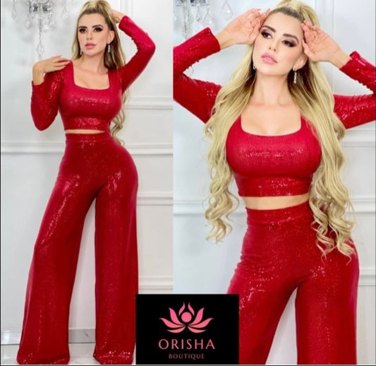 Conjunto Lentejuela Rojo