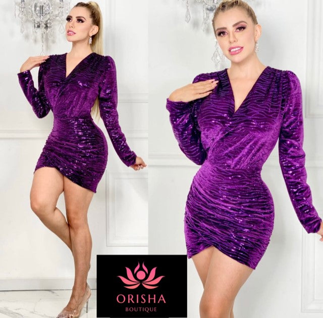 Traje morado destellos luminosos